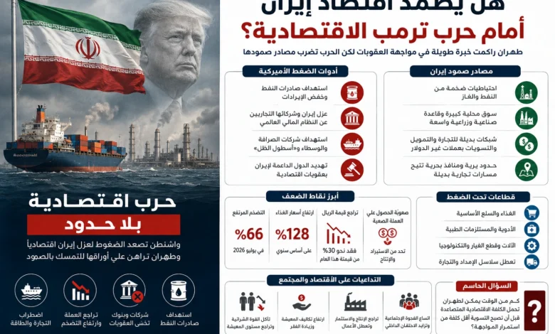 صمود الاقتصاد الإيراني مرتبط بصادرات النفط وقنوات التمويل