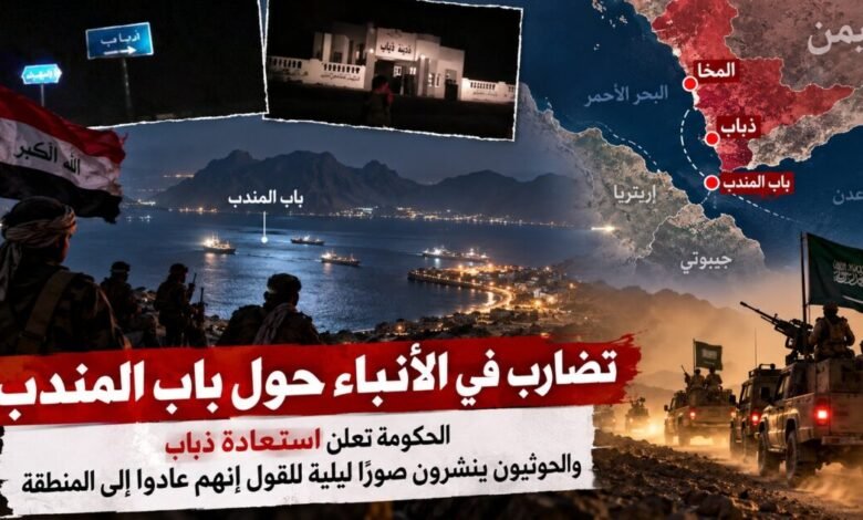 وكالات دولية نقلت تقدمًا حكوميًا قرب باب المندب لكنها لم تتحقق مستقلاً